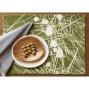 Trail Placemat: Cream + Moss Hemp/Organic Cotton $19